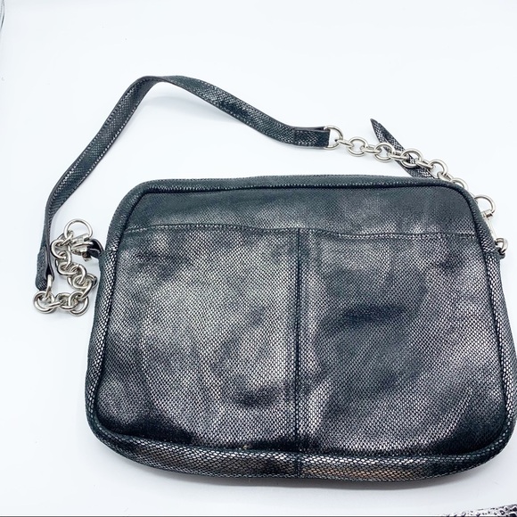 B. Makowsky silver Shimmer Bag Black Chain Strap - Picture 5 of 12